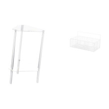 Nightstand Storage Basket Clear End Table 2 Tier Acrylic Wire Organizer for Kitchen Bathroom Bedroom Living Room Office