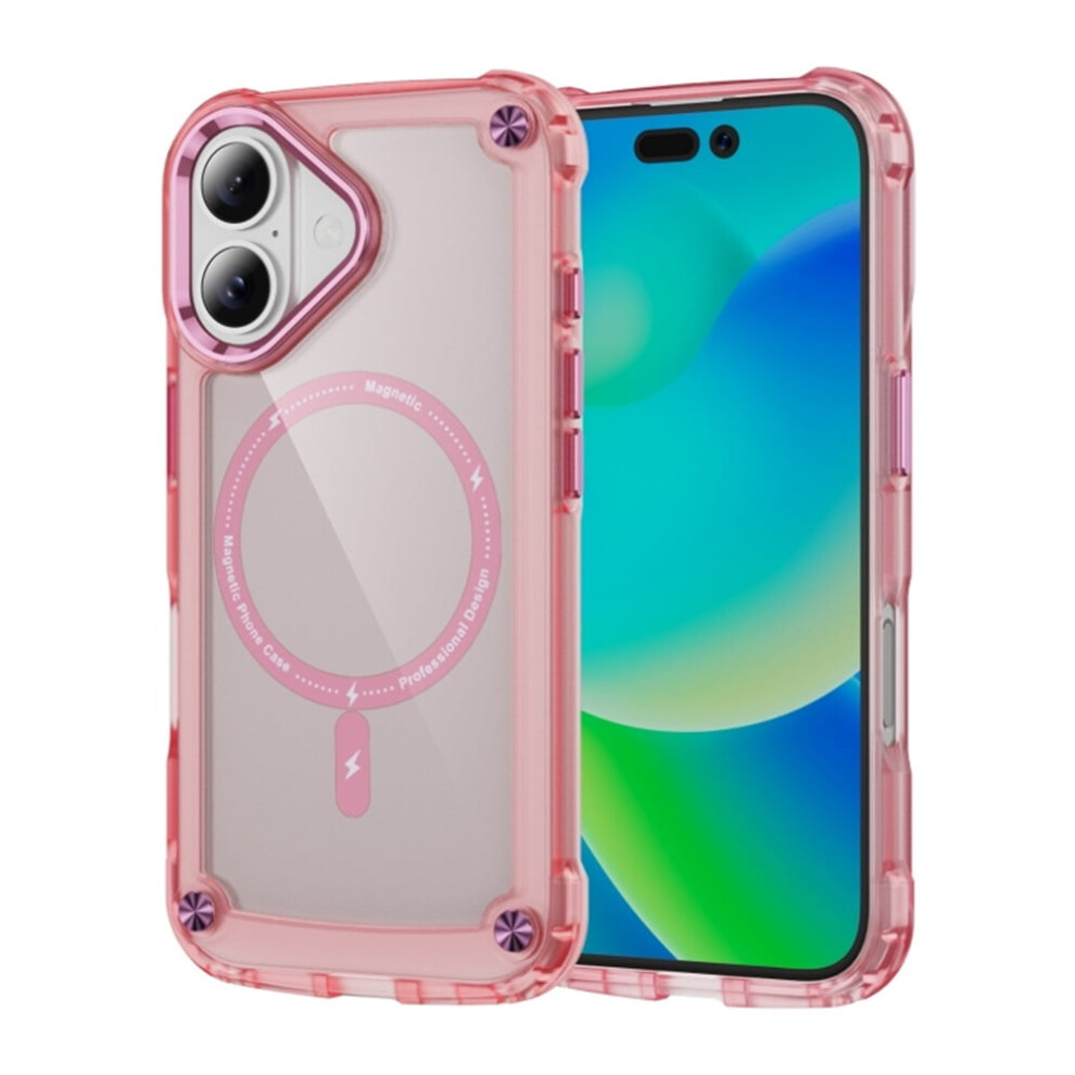 Shockproof Slim Magnetic Case For Iphone 16 6.1" Â Magsafe Compatible, Translucent Matte Cover Pink 9558633026108
