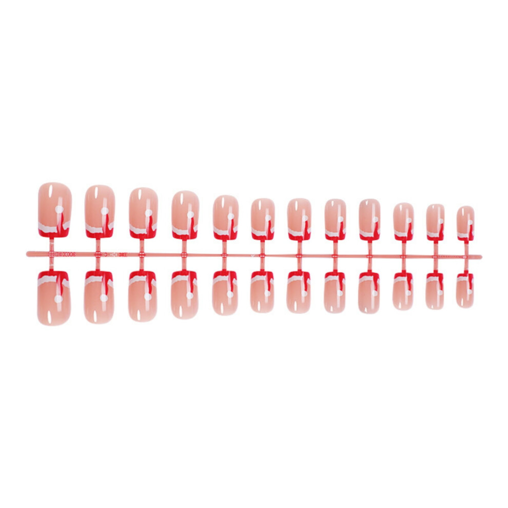 Christmas Press On Nails French Tip 24 Pcs