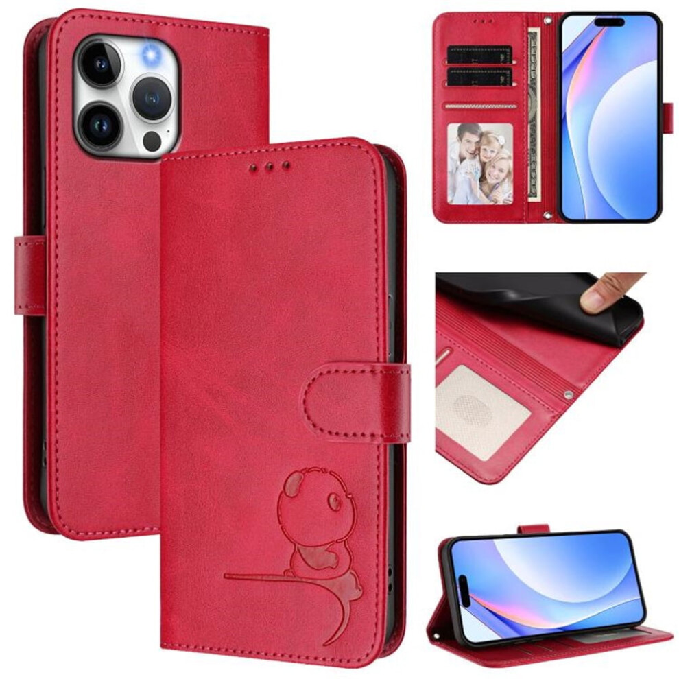 Litter Panda Embossed Leather Case For Iphone 16 Pro Max 9418476970832