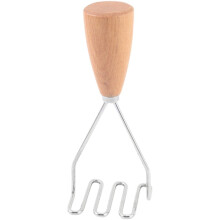 Potato Mashers, Stainless Steel Potato Press with Wooden Handle Smasher Potatoes Tool Cooking Utensil for Fruit Vegetable Food Masher