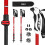 Red Aluminum Nordic Walking Poles, Adjustable Length 1