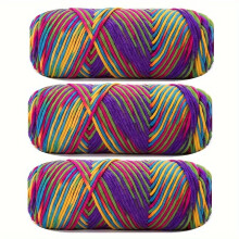3 Pack 100g Knitting Wool Ball With Soft 8-strand Milk Cotton Crocheted Ball of Yarn Used For DIY Hat Scarves Hand Weaving