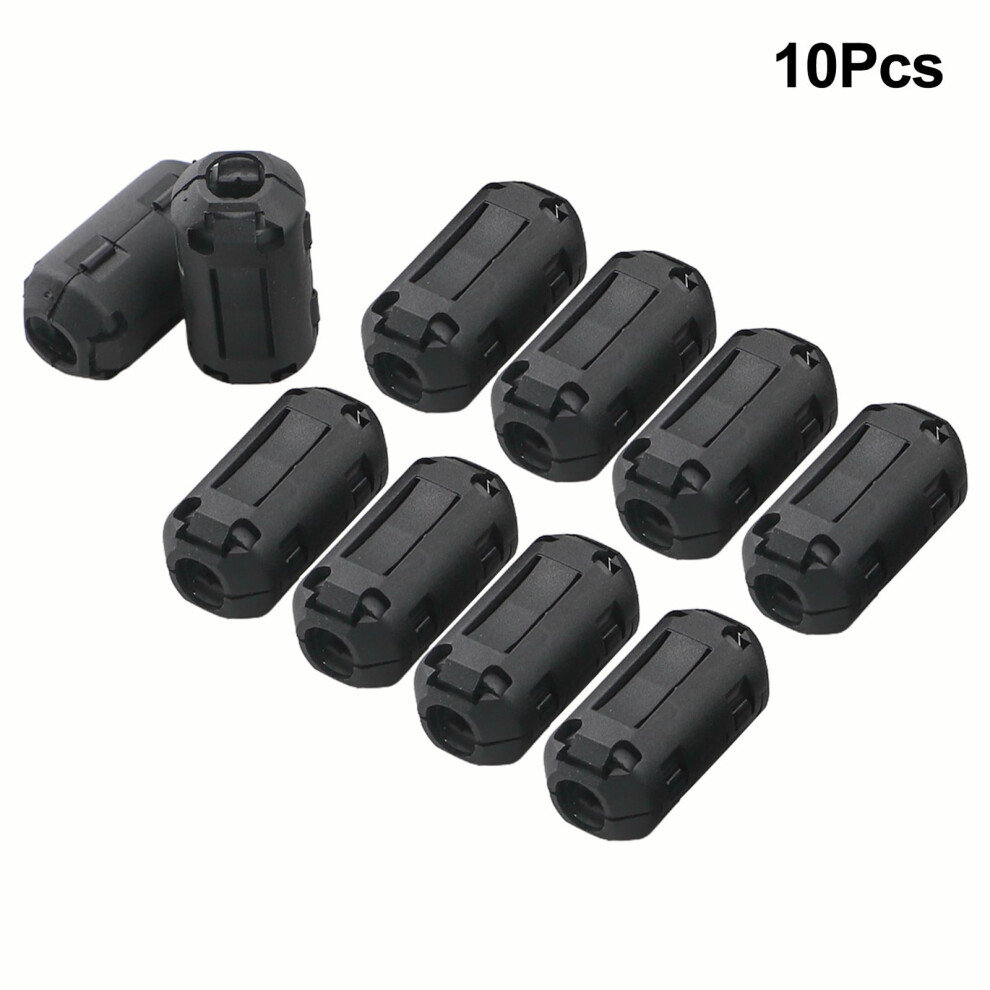 Ferrite Core Cable Clips 10 Pack 7Mm Inner Diameter Emi Noise Suppressor For Usb,Keyboard,Headset,Video Cables Black Snap-On Design 9152228510043
