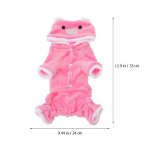 Huisdierkostuum, grappige kleding voor hond en kat voor Halloween, Kerstmis, verkleedpartij, cosplay, roze varken - maat L