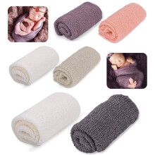 2 Pcs Newborn Baby Photography Props Elastic Knitted Photographic Swaddling Clothes Soft And Breathable Blanket Wraps For Infant Boys Girls