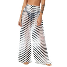 Women's Bohemian Chiffon Beach Pants Lightweight Wide Leg