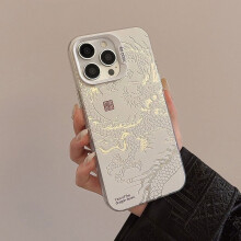 Cartoon roze draak 3D telefoonhoesje voor iPhone 11–15 Pro Max