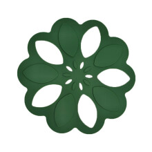 1 PC Creative Hollow Silicone -Slip Pot Mat Insulation Pad Inlaid Double -scalding Pad Dish Mat(7.1Inch7.3Inch,Green)
