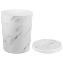 Plastic Marble Pattern Trash Can with Modern Large Capacity Waste Bin for Home Use 1Set
