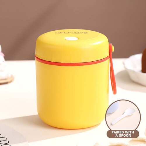 Βάζο τροφίμων με μόνωση κενού αέρος Kchsj 500ml με κουτάλι και καπάκι, από ανοξείδωτο