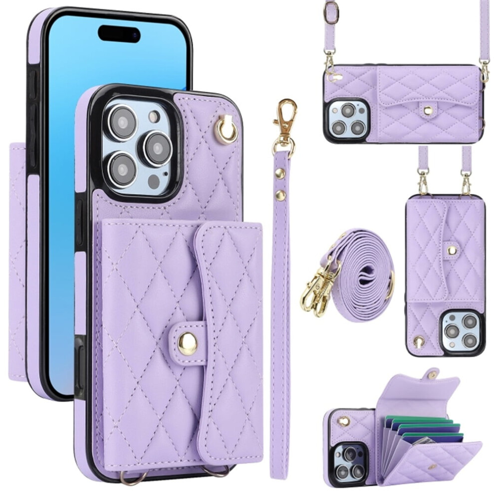 Rfid-Blocking Magnetic Flip Wallet Case For Iphone Purple 941196986054