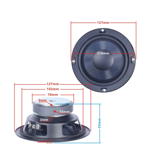 Ηχεία Subwoofer Αυτοκινήτου από Κώνο Fiberglass από Καουτσούκ 1