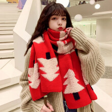 Christmas Theme Scarves, Winter Warm Scarf for Women and Men, Christmas Reindeer Snowflake Long knitted Scarfs Gifts Scarves
