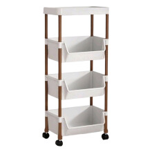 M 84.5Cm Tall 4 Level Rolling Utility Cart For Bathroom Supplies Office Snacks Household Items Compact Storage Solution