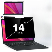 Magnetic 14" Laptop Privacy Screen (16:9) – Anti-Glare, Blue Light Filter, Removable Protector Compatible with HP, Dell, Acer, Lenovo, Samsung, ASUS