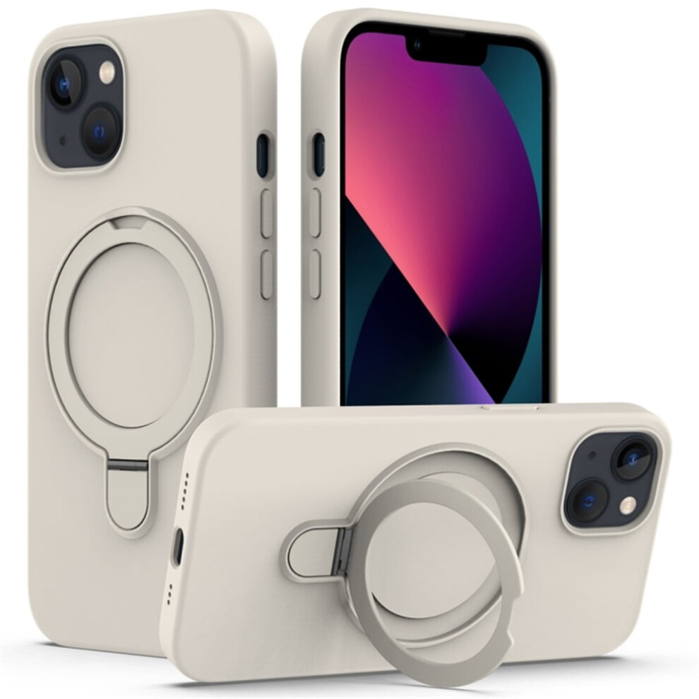 Magnetic Liquid Silicone Case For Iphone 15 Antique White 941196985323