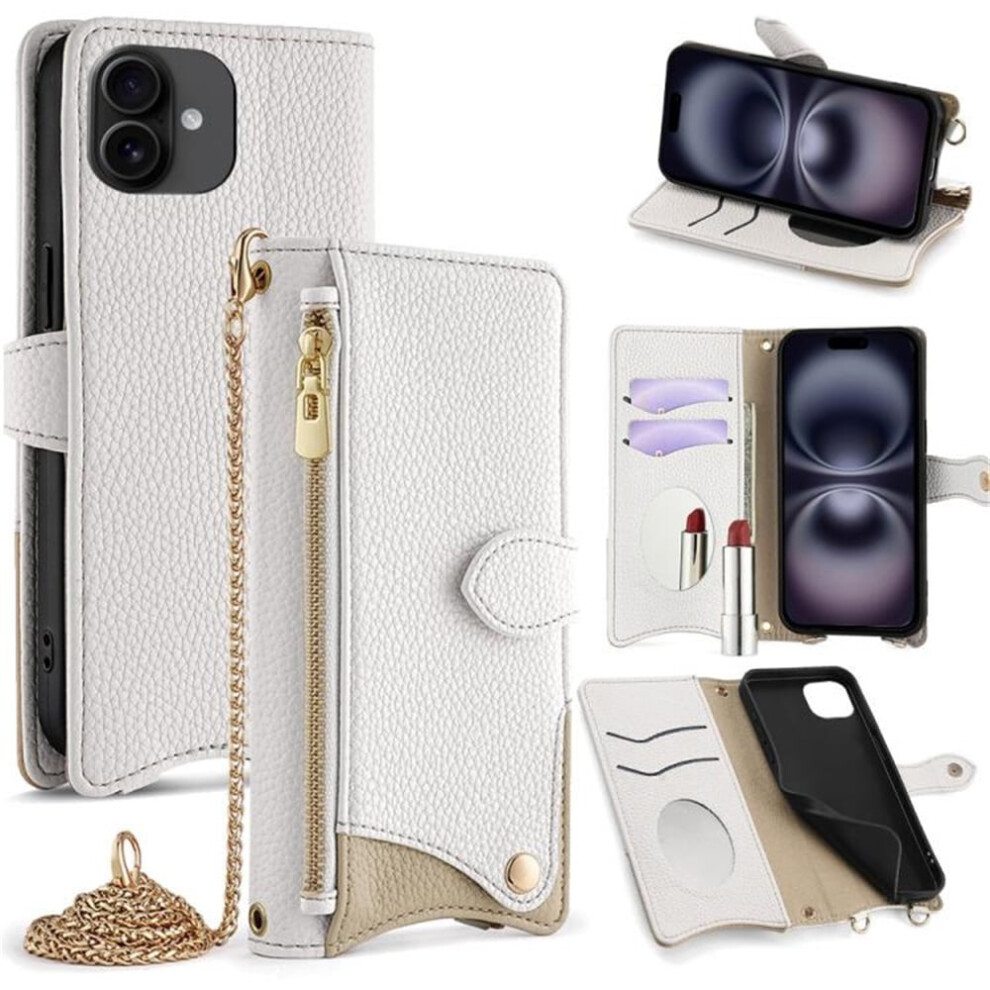 Pu Leather Wallet Case For Iphone 14 White 9180435667991