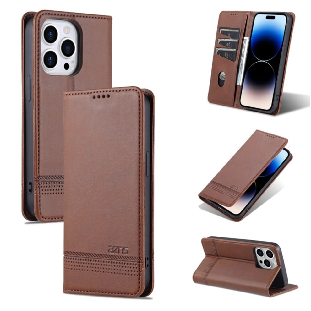 Pu Leather Wallet Case For Iphone 14 Pro Max Dark Brown 9180435668417