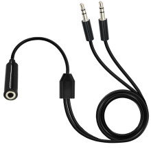 2 in 1 Headsets Adapter Microphones Headphone Splitter 3.5mm Male/Female to 2 Female/Male Adapter Cable for Smartphones