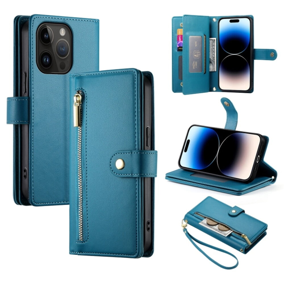 Leather Wallet Case For Iphone 13 Pro 6.1 Inch Blue 9180435668349