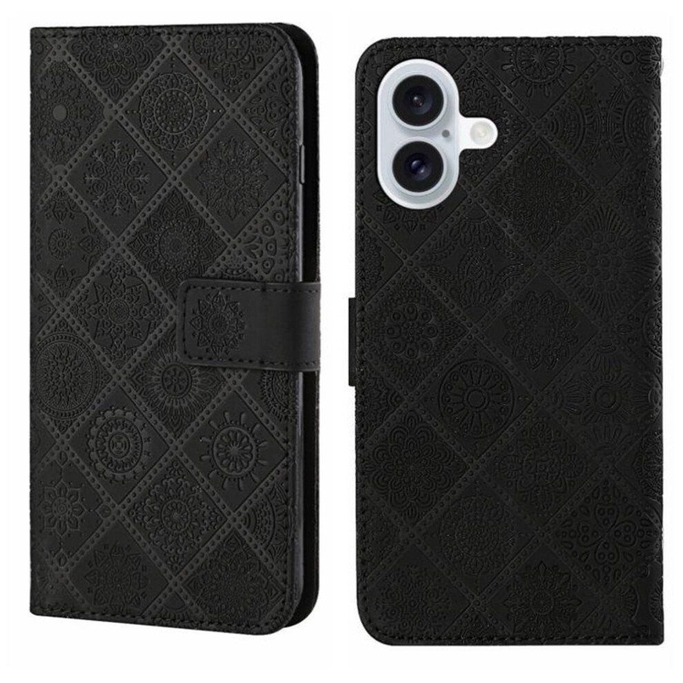 Iphone 17 6.3" Pu Leather Flip Wallet Case Black 9180435668509