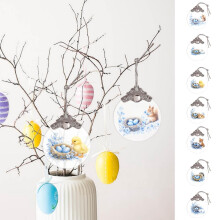 Easter Glass Hanging Decor 2D Flat Holiday Ornament