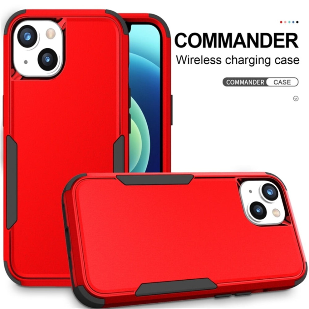 Heavy Duty 3-Layer Shockproof Bumper Case For Compatible With Iphone 15 Plus (6.7"), Red 9130661907767