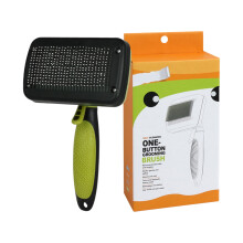 Self-Cleaning Pet Comb 9.45x5.12in | Detangling & Hair Removal Brush with Needle Teeth | Ergonomic Grip for Dogs/Cats (4 Colors 0.47lb)