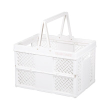 School Storage and Organization Foldable Latchs Bins, Organizer Box with Handle Stackable Plastic Containers, Visible for Closet, Kitchen