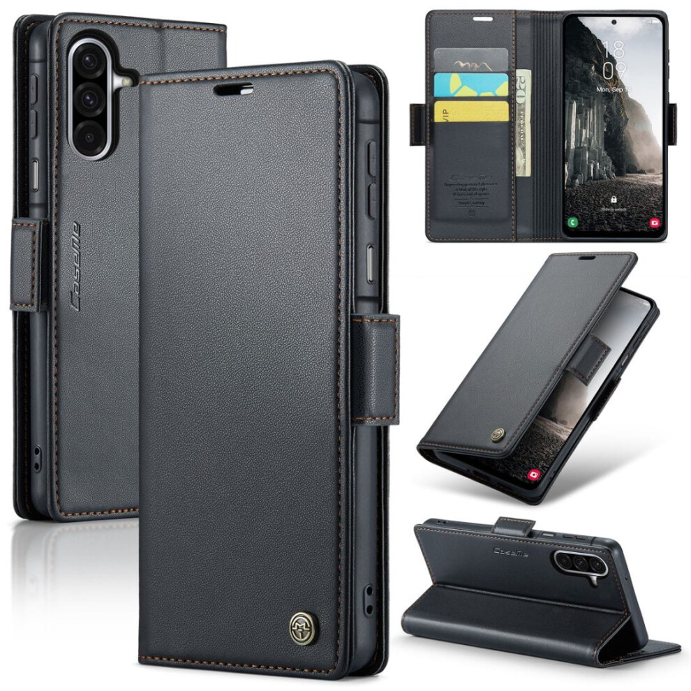 Caseme Leather Wallet Case For Compatible With Samsung Galaxy A17 Â Rfid Blocking, Magnetic Clasp, Kickstand, Black 9130661908818