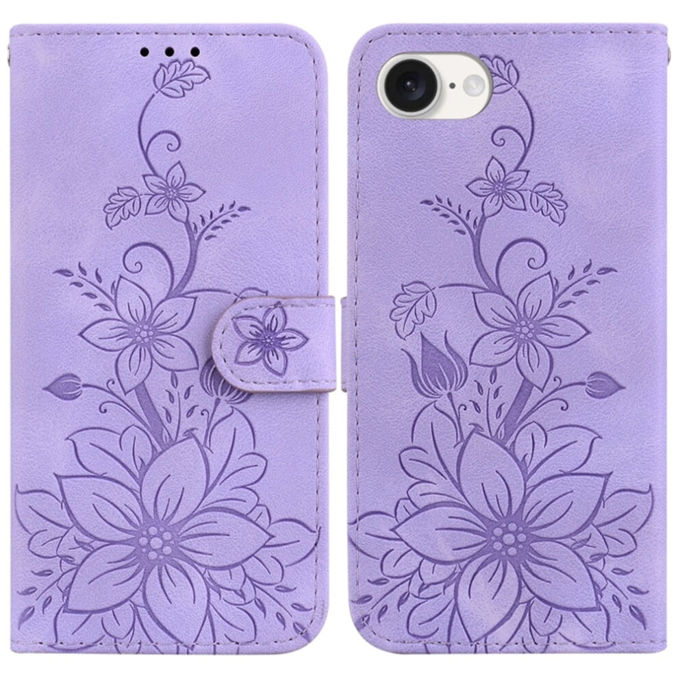 Pu Leather Flip Wallet Case For Iphone 16E 6.1 Inch Purple 9180435669674