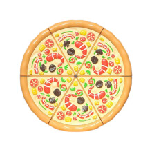 Pizza Toy Plastic Pretend Play Set 12 Pieces