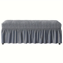 Capa protetora macia e elástica para banco de jantar com saia, protetor para banqueta, capas para banco de piano com estampa de bolhas.