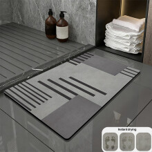 Tapis de bain en diatomite 40 x 60 cm – Séchage rapide, ultra-absorbant, antidérapant, compatible avec salle de bain, toilettes et cuisine