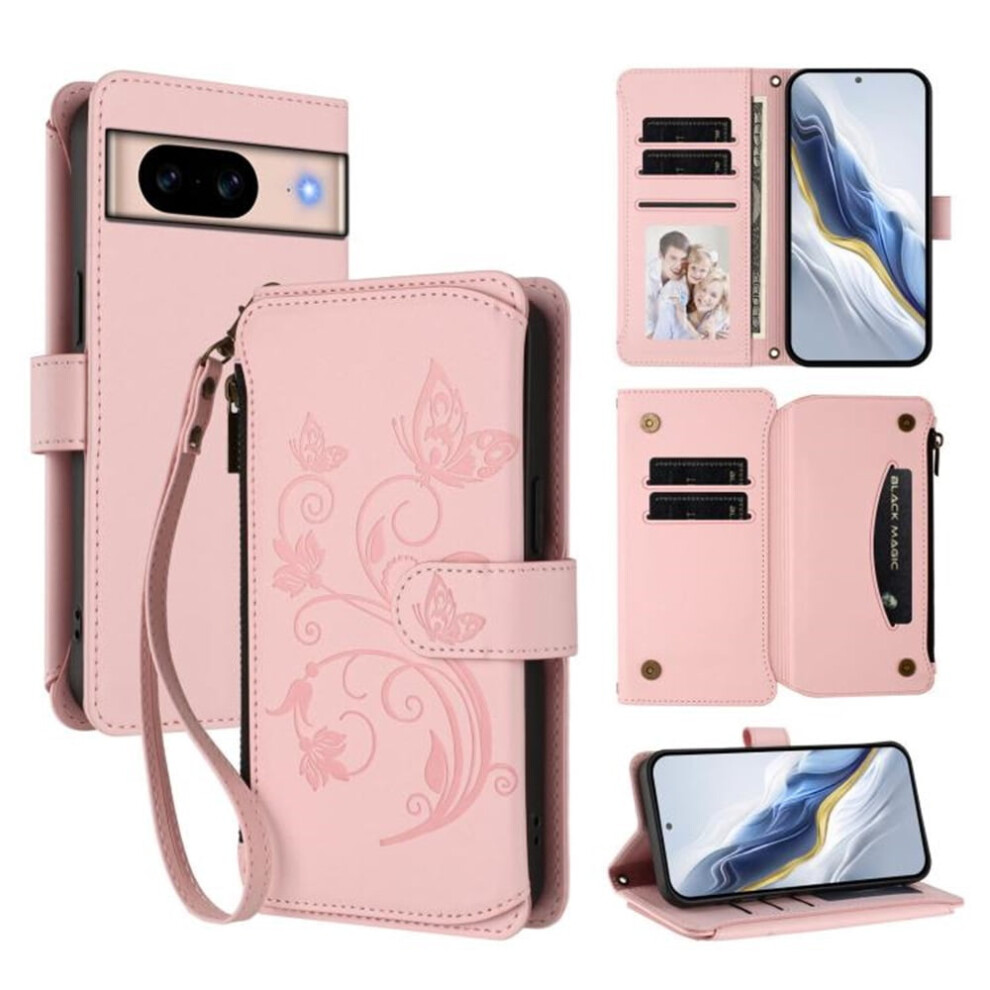 Magnetic Flip Stand Case For Google Pixel 8A Leather Pink 9180435671844