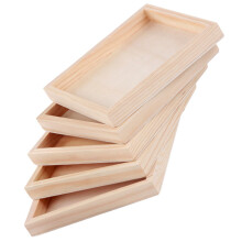 Pretyzoom 5Pack Extra Large Serving Tray for Blocks Storage Trays used by Educators Wood Beige