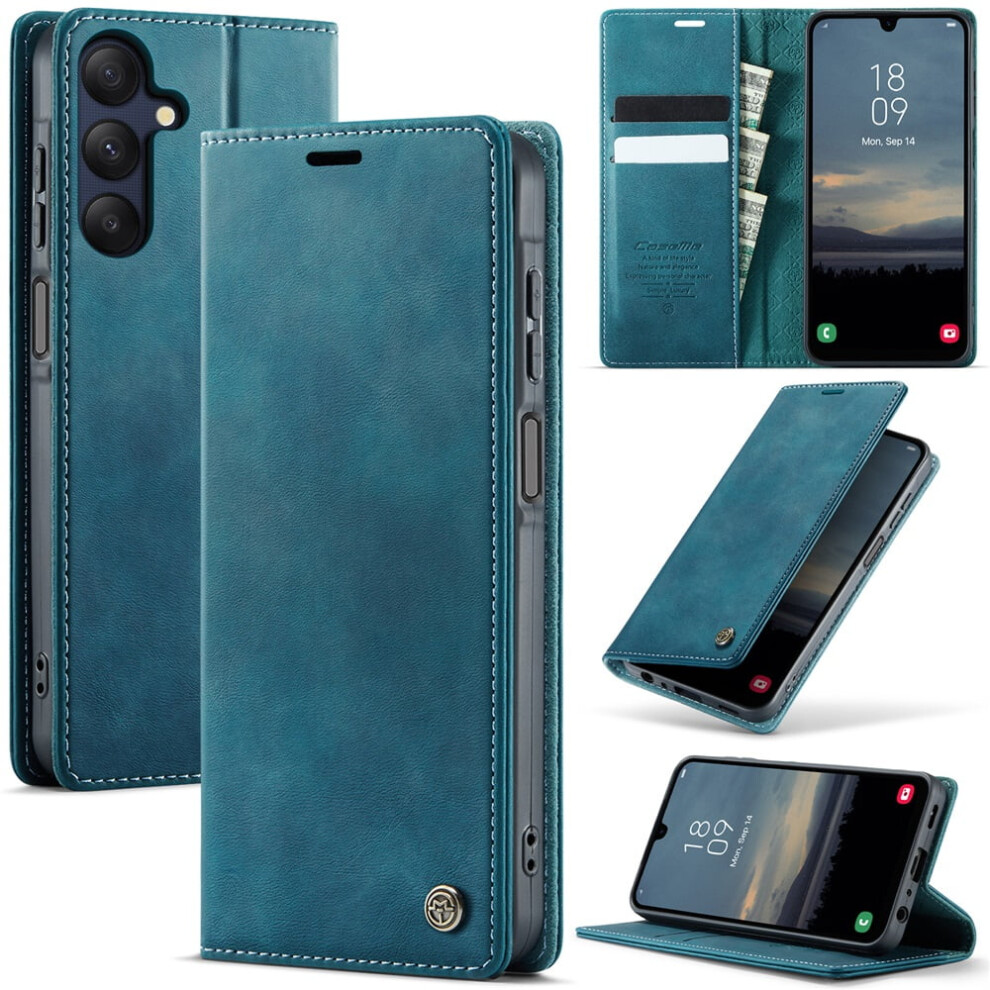 Caseme Calf Leather Wallet Case For Samsung Galaxy A25 5G (6.5") Â Rfid Blocking, Magnetic Closure, Card/Cash Slots, Kickstand, Shockproof 9170372121366