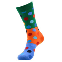 Men's Cotton Mid-Calf Socks Dot and Geometric Print Blue