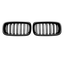 Car Front Kidney Grill Air Intake Grille with LED Light Daul Vertical Grille for X5 F15 X6 F16 2014-2018