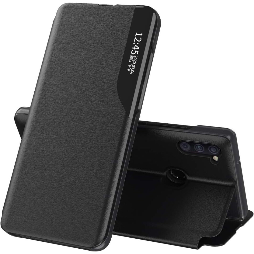 Clear View Leather Flip Case With Kickstand & Magnet For Samsung Galaxy A11 – Shockproof, Protective, Black 9405492246102