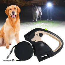 Dual Retractable Dog Leash Gray Small to Large Dogs