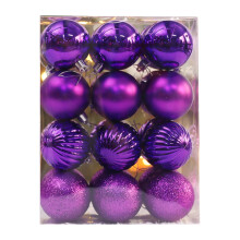 Lot de 24 boules de Noël décoratives de 4 cm, à suspendre au sapin, idéales pour les décorations de Noël.