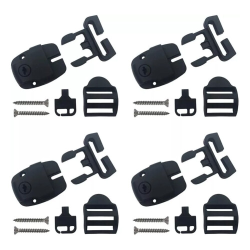 Spa Cover Latch Replacement Kit Black Plastic 4 Set