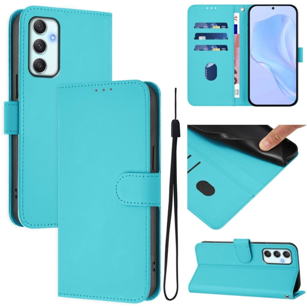 Wallet Case Compatible With Samsung Galaxy A34 5G Â Pu Leather Flip Folio With Magnetic Closure, 3-Card Slot & Wrist Strap, Lake Blue 9165521623433