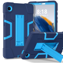 Robuuste schokbestendige hoes voor Galaxy Tab A9 8.7" (2023, SM-X110/X115/X117), marineblauw, met standaard – Compatibel met Samsung