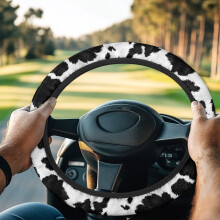Coprivolante per golf cart con stampa mucca – Morbido, universale, compatibile con Club Car e la maggior parte dei golf cart.