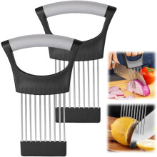 Onion Slice Holder, 2026 New Stainless Steel Holder for Slicing, Chopper Assistant Tool, Cutter for Meat, Onion, Potato, Tomato - Kitchen Gadgets