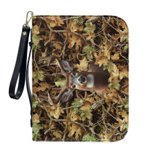 Estojo para Bíblia em couro PU com estampa de camuflagem de alce, para homens e mulheres – Bolsa minimalista tamanho 2XL para igreja, com alça de