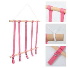 1 support à nœud suspendu, design simple, en bois et coton, pour accessoires de cheveux de fille, salle de bain, 38 x 38 x 1,5 cm